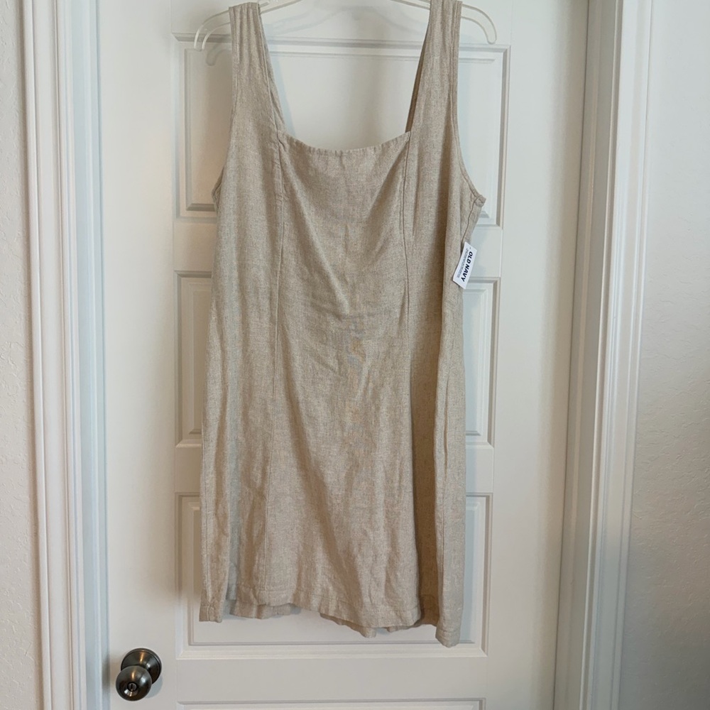 NWTs Old Navy Beige Linen-Blend Tank Dress
